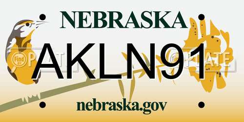 AKLN91 Nebraska License Plate