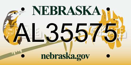 AL35575 Nebraska License Plate
