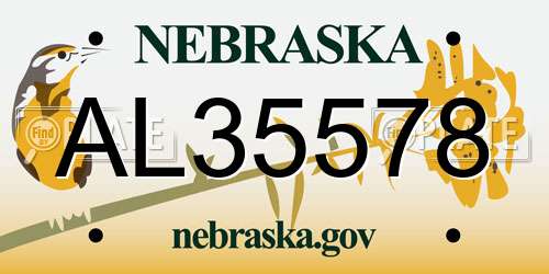 AL35578 Nebraska License Plate