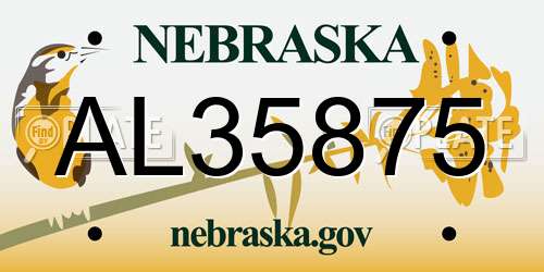 AL35875 Nebraska License Plate