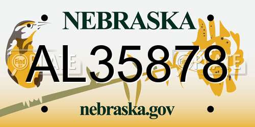 AL35878 Nebraska License Plate