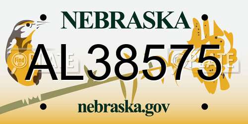 AL38575 Nebraska License Plate
