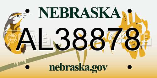 AL38878 Nebraska License Plate