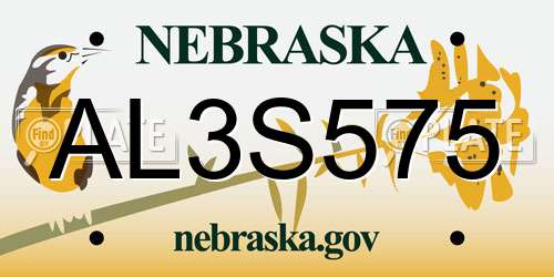 AL3S575 Nebraska License Plate