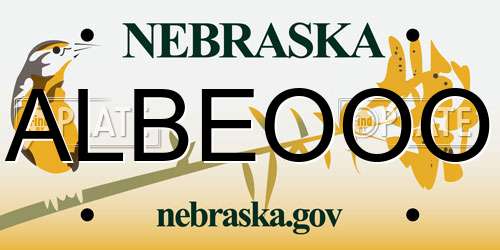 ALBEOOO Nebraska License Plate