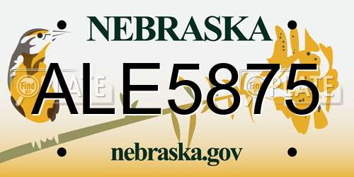 ALE5875 Nebraska License Plate