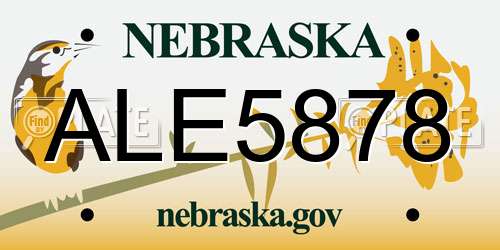 ALE5878 Nebraska License Plate