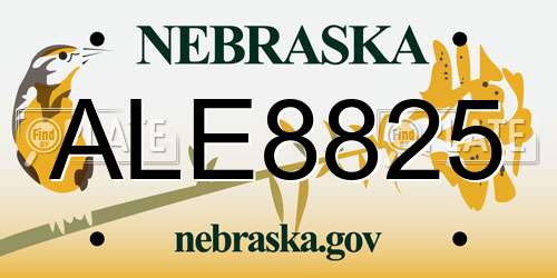 ALE8825 Nebraska License Plate