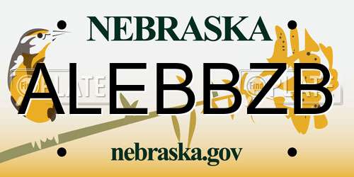 ALEBBZB Nebraska License Plate