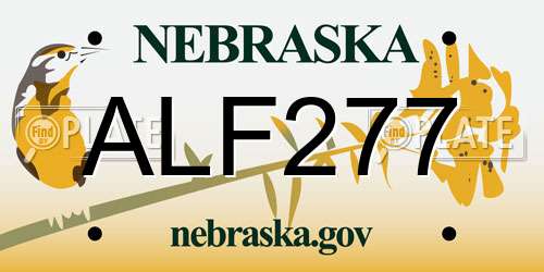 ALF277 Nebraska License Plate