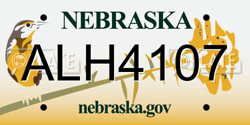 ALH4107 Nebraska License Plate