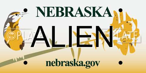 ALIEN Nebraska License Plate