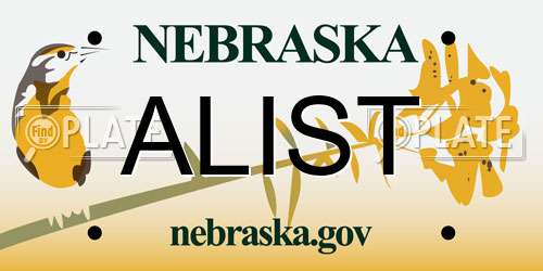 ALIST Nebraska License Plate