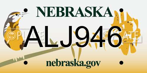 ALJ946 Nebraska License Plate