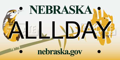 ALLLDAY Nebraska License Plate