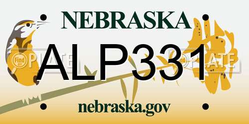 ALP331 Nebraska License Plate