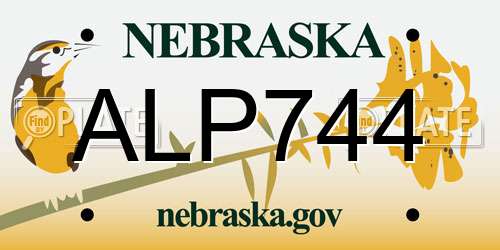 ALP744 Nebraska License Plate