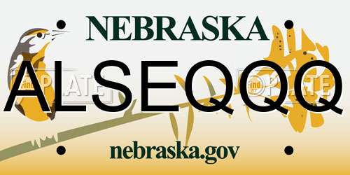 ALSEQQQ Nebraska License Plate