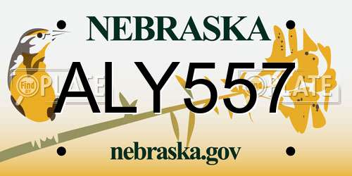 ALY557 Nebraska License Plate