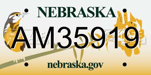 AM35919 Nebraska License Plate