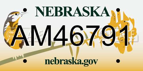 AM46791 Nebraska License Plate