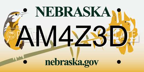 AM4Z3D Nebraska License Plate