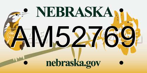 AM52769 Nebraska License Plate