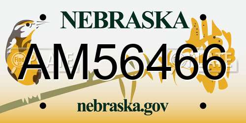 AM56466 Nebraska License Plate
