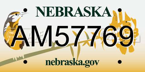 AM57769 Nebraska License Plate
