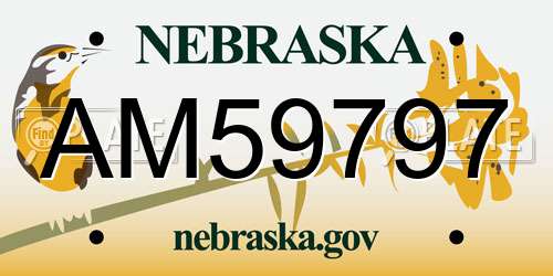 AM59797 Nebraska License Plate