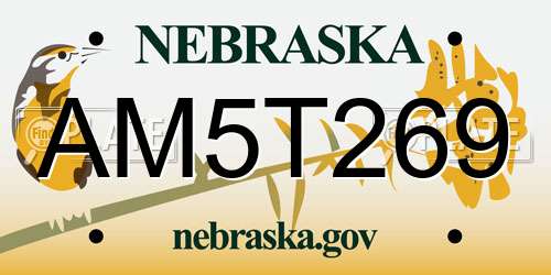 AM5T269 Nebraska License Plate
