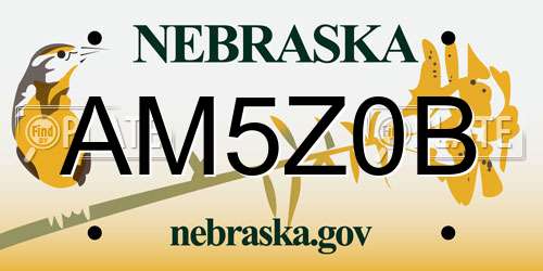 AM5Z0B Nebraska License Plate