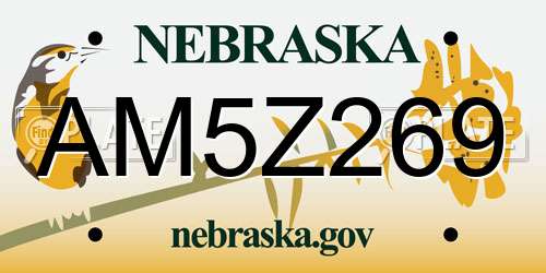 AM5Z269 Nebraska License Plate