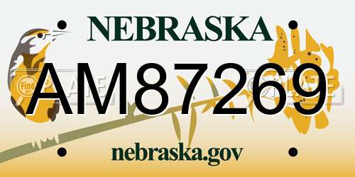 AM87269 Nebraska License Plate