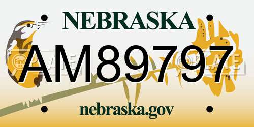 AM89797 Nebraska License Plate