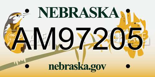 AM97205 Nebraska License Plate