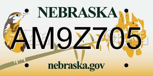 AM9Z705 Nebraska License Plate