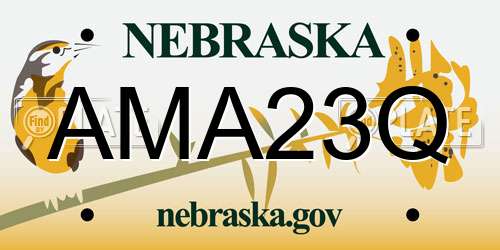 AMA23Q Nebraska License Plate