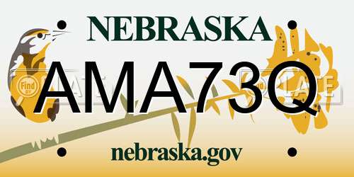 AMA73Q Nebraska License Plate