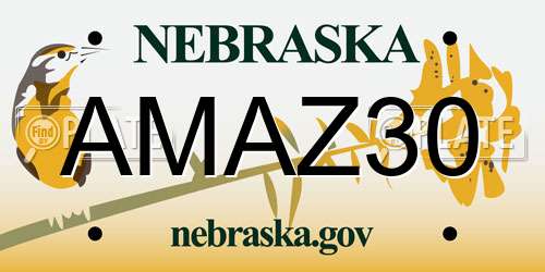 AMAZ30 Nebraska License Plate