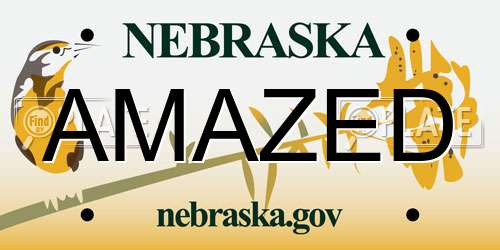 AMAZED Nebraska License Plate