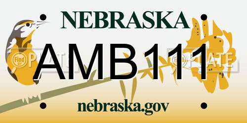 AMB111 Nebraska License Plate