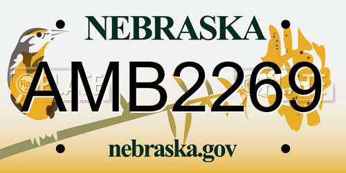 AMB2269 Nebraska License Plate