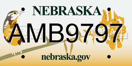 AMB9797 Nebraska License Plate