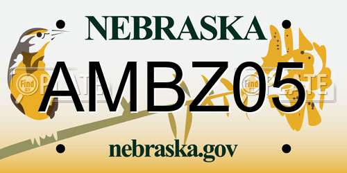 AMBZ05 Nebraska License Plate