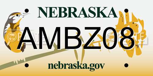 AMBZ08 Nebraska License Plate