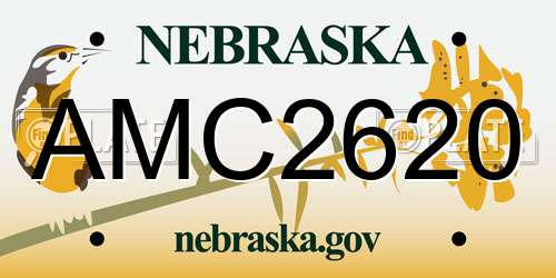 AMC2620 Nebraska License Plate
