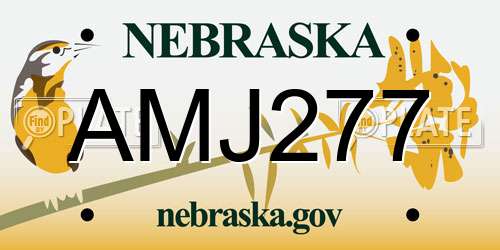 AMJ277 Nebraska License Plate