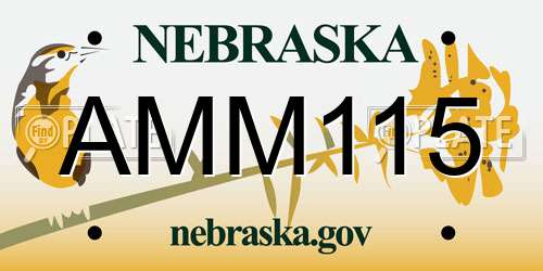 AMM115 Nebraska License Plate