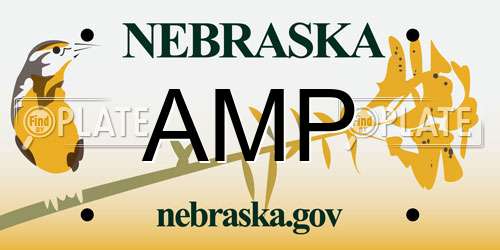 AMP Nebraska License Plate